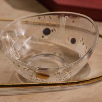 dimlaj hayat serving bowl and tray gold set of 4