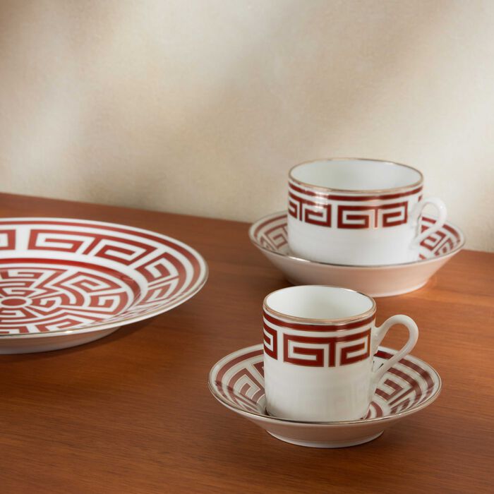 ginori 1735 labirinto coffee cup red