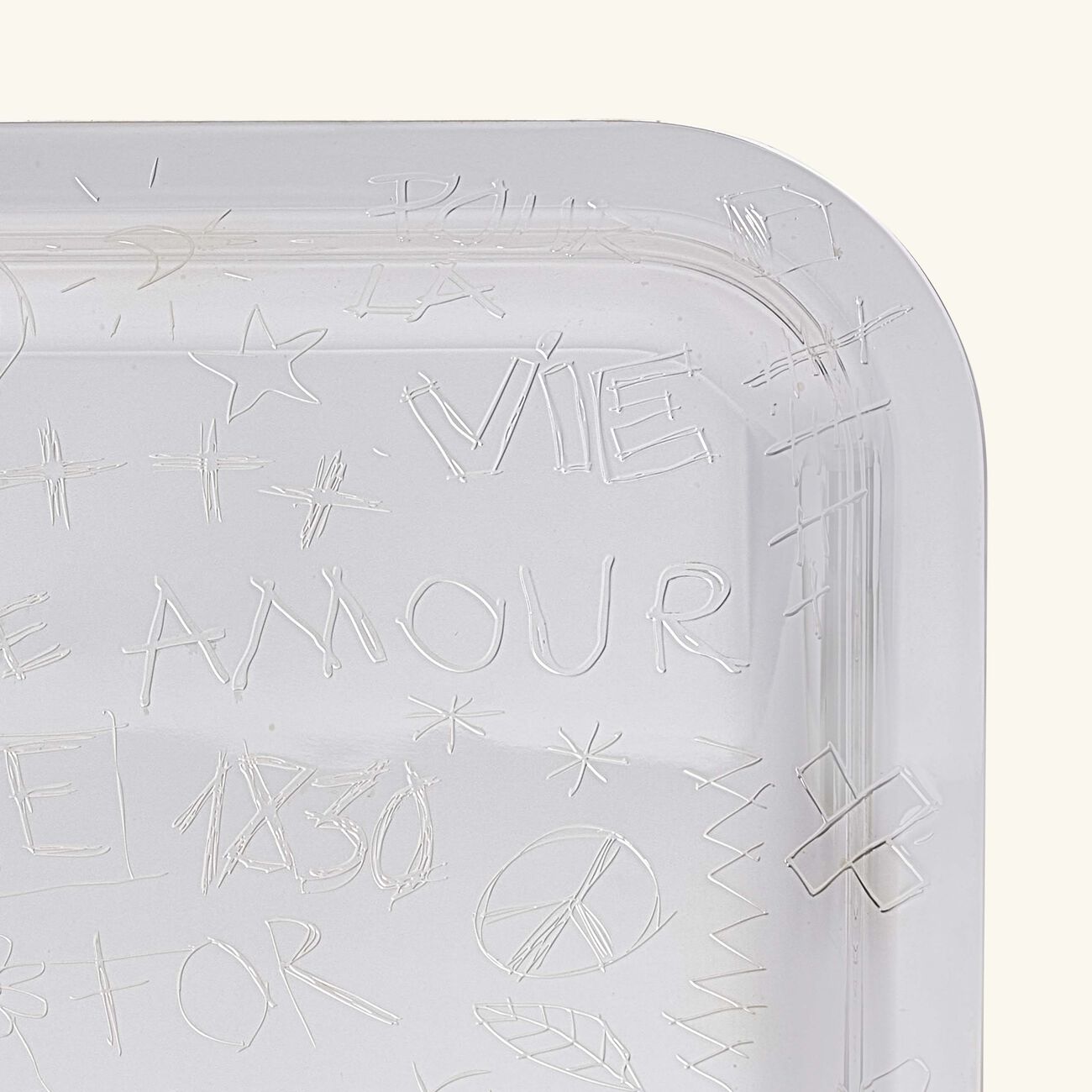 christofle graffiti serving tray rectangular medium silver plated