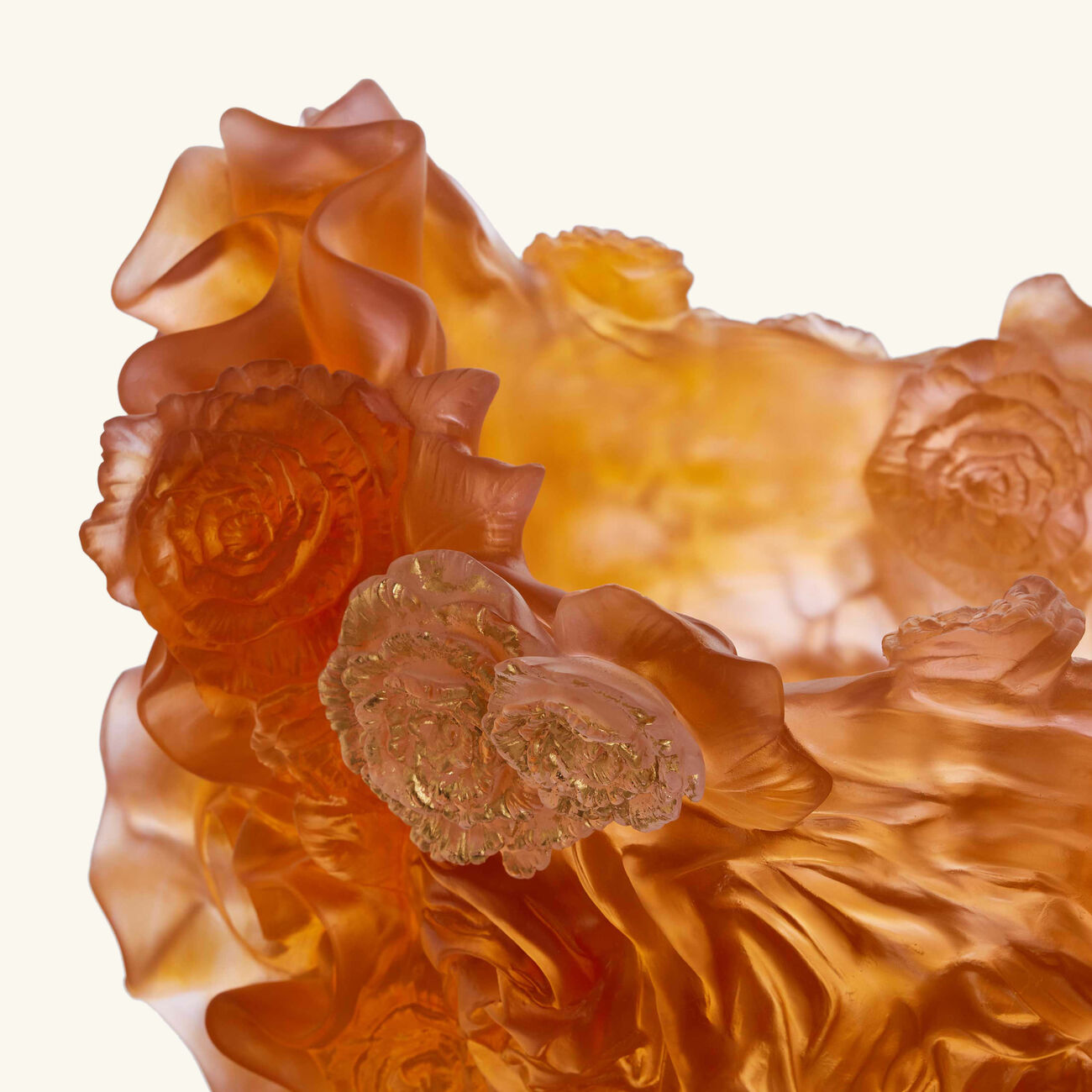 دوم مزهرية روز رويال برستيج الفاخرة كبيرة جدًا برتقالية بإصدار محدود