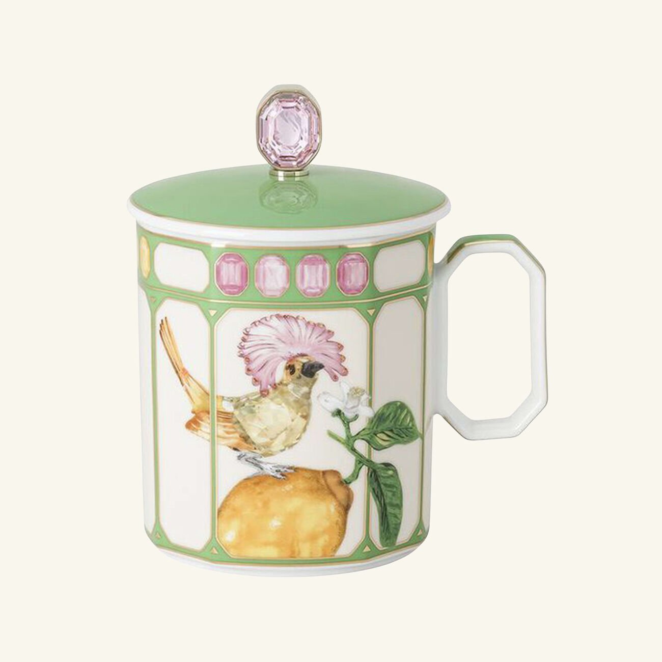 rosenthal idyllia mug with lid flycatcher green