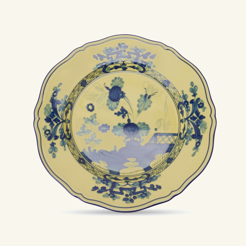 ginori 1735 oriente italiano dinner plate round yellow 26cm