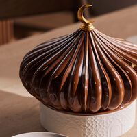 lladro majestic nights box with 4 plates brown