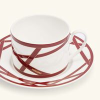 missoni home nastri tea cup saucer red set of 2