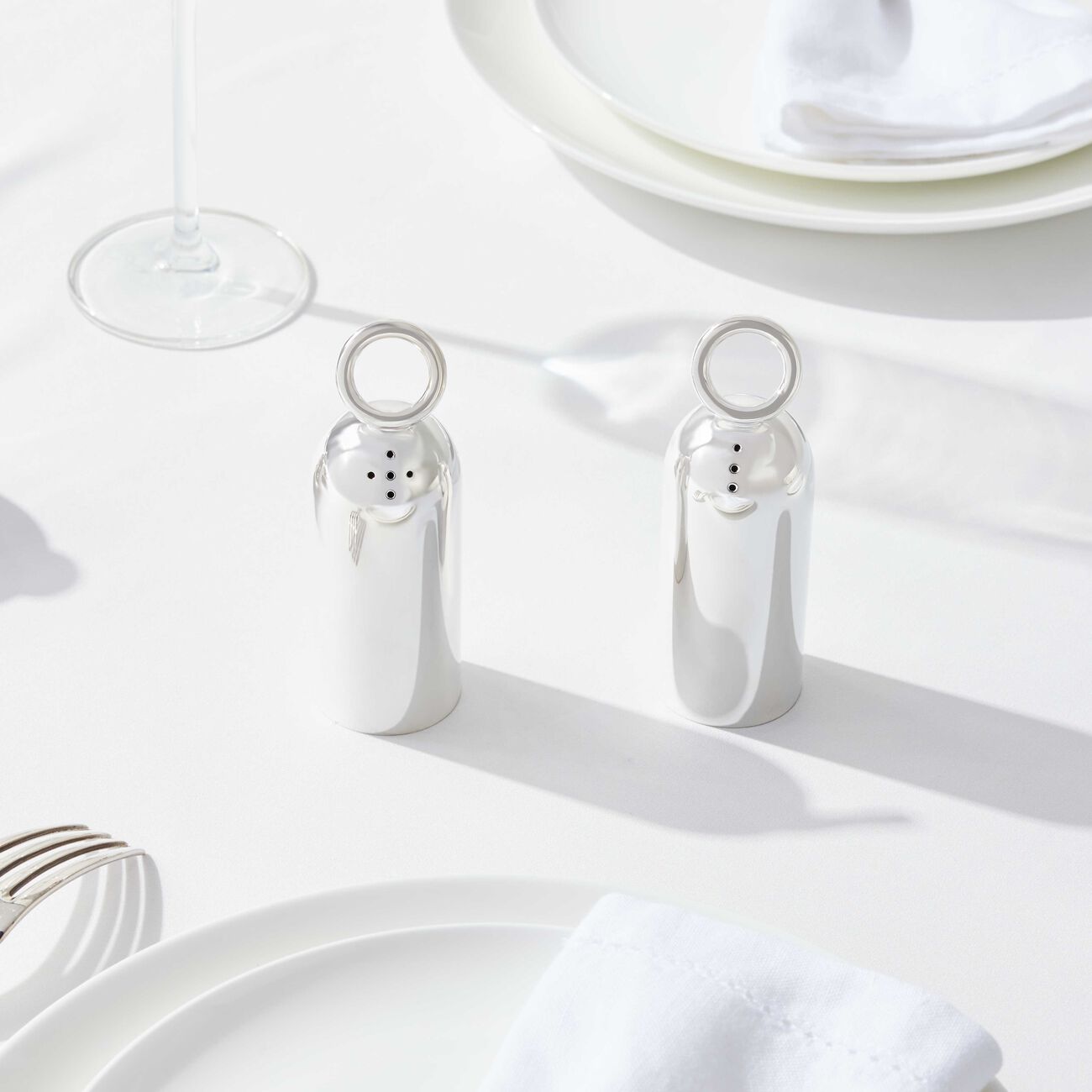 christofle vertigo salt pepper shakers silver plated