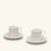 ZIG ZAG Coffee Cup & Saucer White Set of 2 missoni home zig zag coffee cup saucer white set of 2