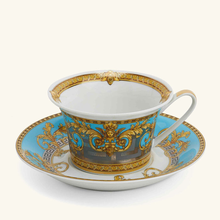 versace prestige gala tea cup saucer white set of 6