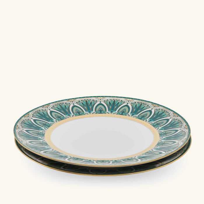 haviland r ves du nil dinner plate round green 28cm set of 2