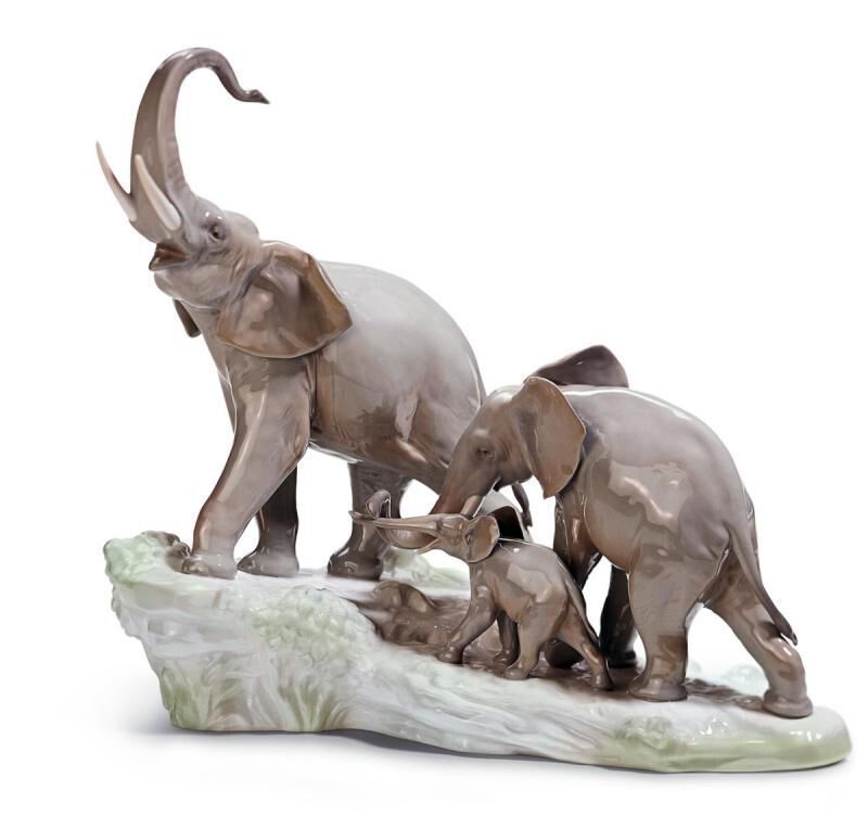 Generic Elephants Walking Figurine, large