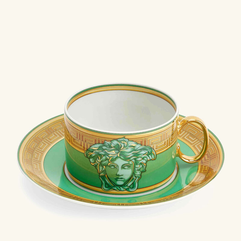 Green Coin Tea Cup & Saucer Green versace green coin tea cup saucer green