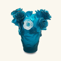 daum rose passion vase small blue