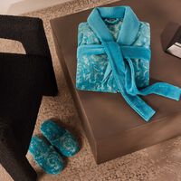 Barocco Bath Robe Small Blue versace barocco bath robe small blue