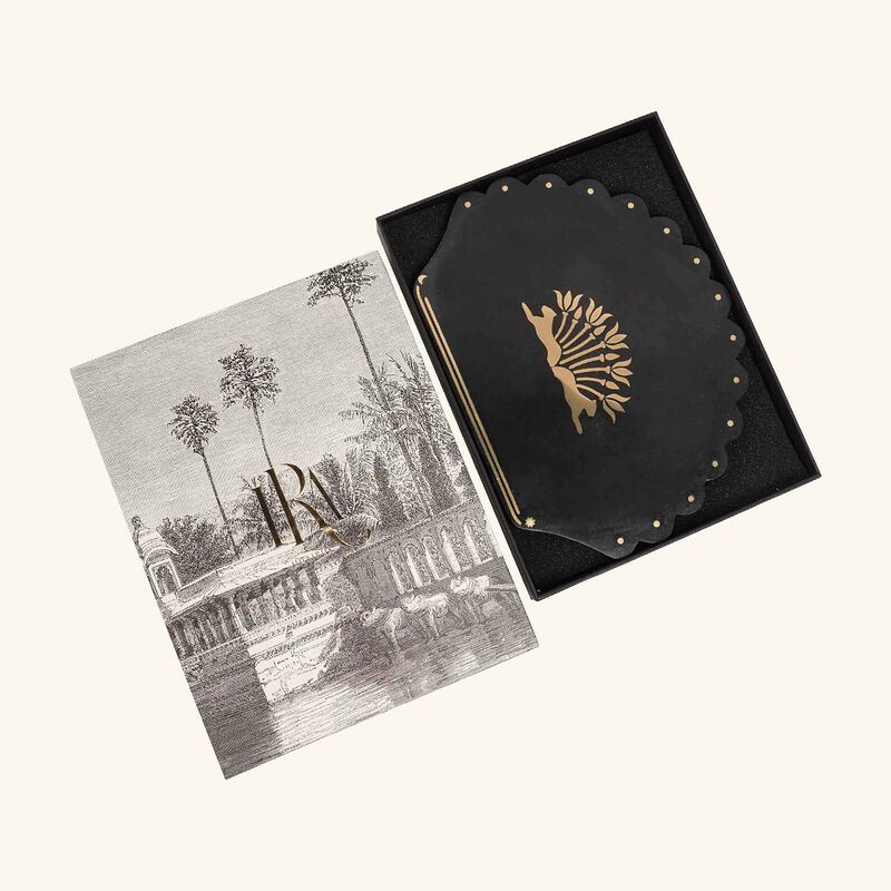 ira udaipur scalloped cheese platter black 24cm