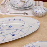 royal copenhagen blue fluted plain serving plate oval white 60cm