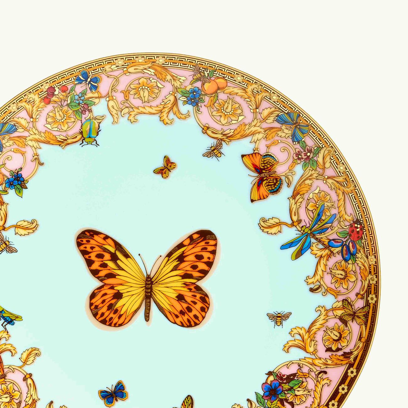 le jardin de versace bread butter plate round blue 16cm