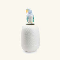 lladro macaw bird vase small white