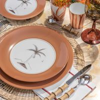 marie daage bamboo colonies dinner plate round pink 26cm