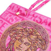 versace crystal medusa towel tote bag pink