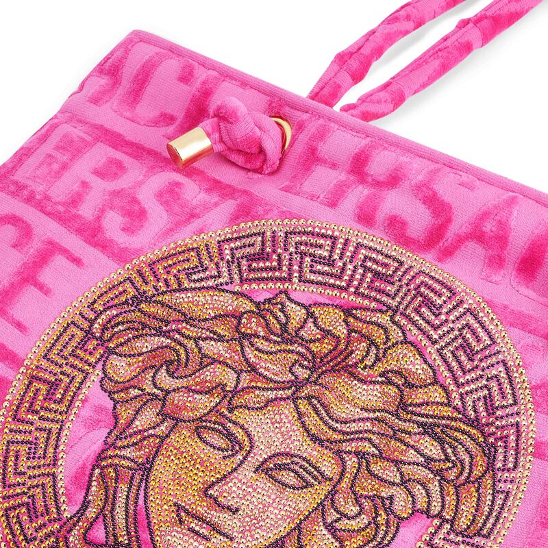 Crystal Medusa Towel Tote Bag Pink versace crystal medusa towel tote bag pink