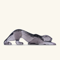 lalique zeila panther sculpture small black