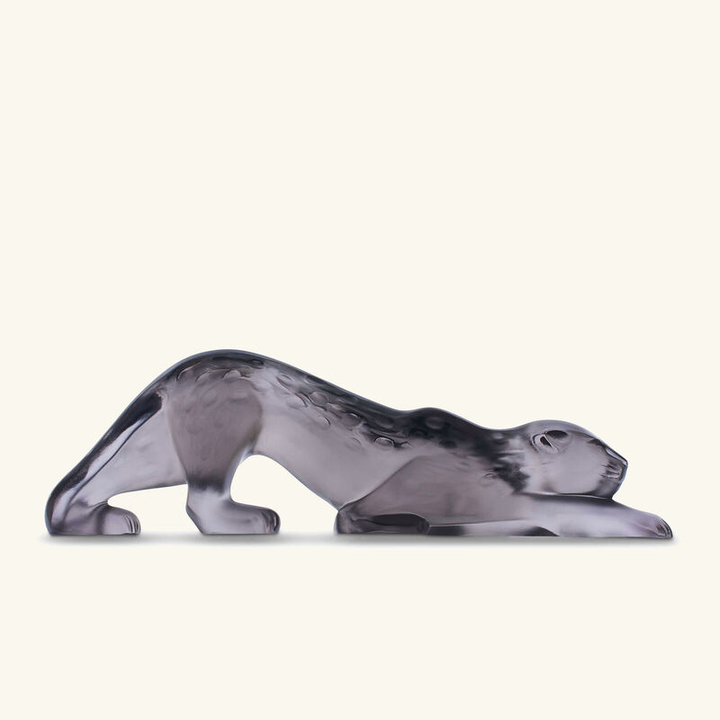 lalique zeila panther sculpture small black