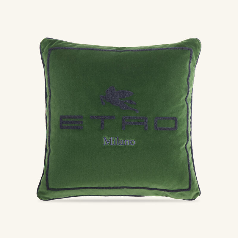 etro sponge embroided cushion green