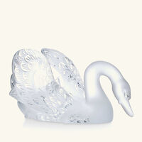 lalique swan head down sculpture small clear