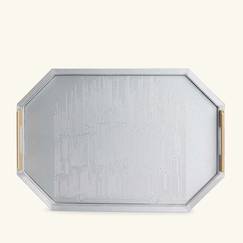 dimlaj hayat serving tray rectangular silver 49x34cm