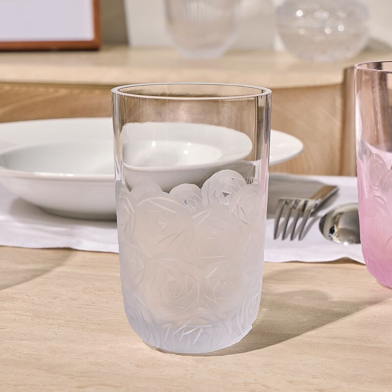 ruckl heroine roses tall drinking glass clear
