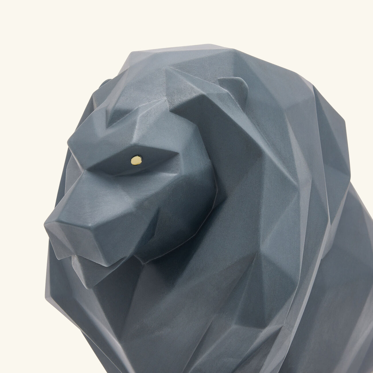 lladro lion sculpture medium black