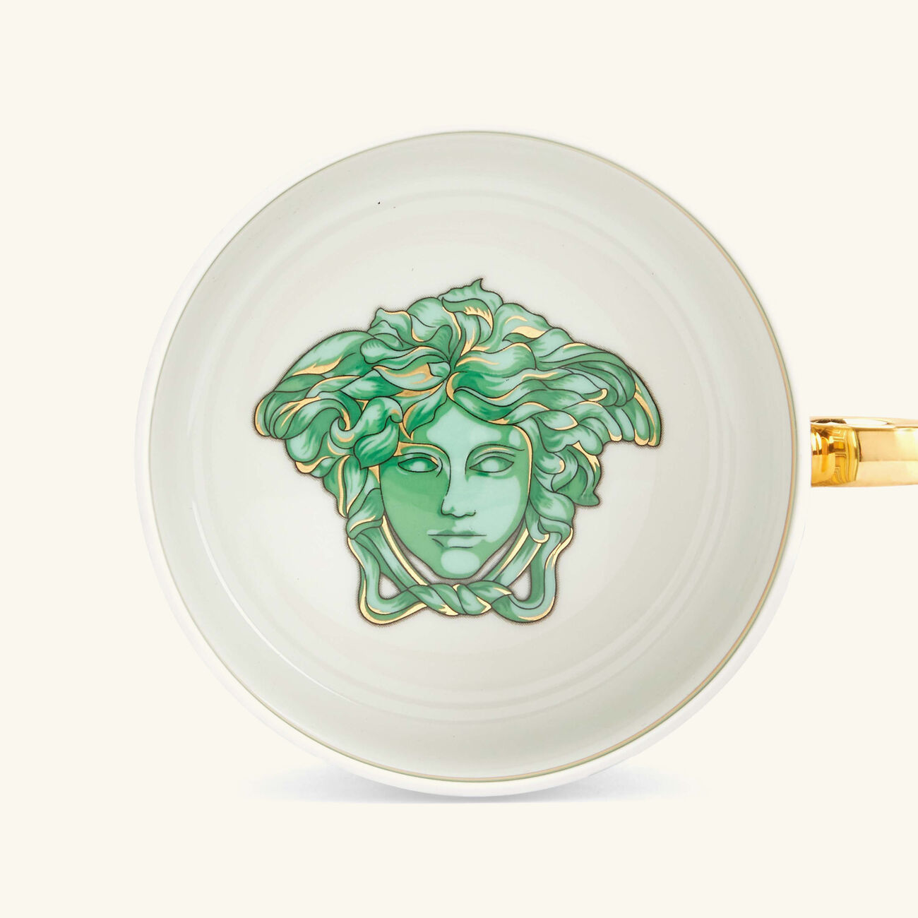 versace green coin tea cup saucer green