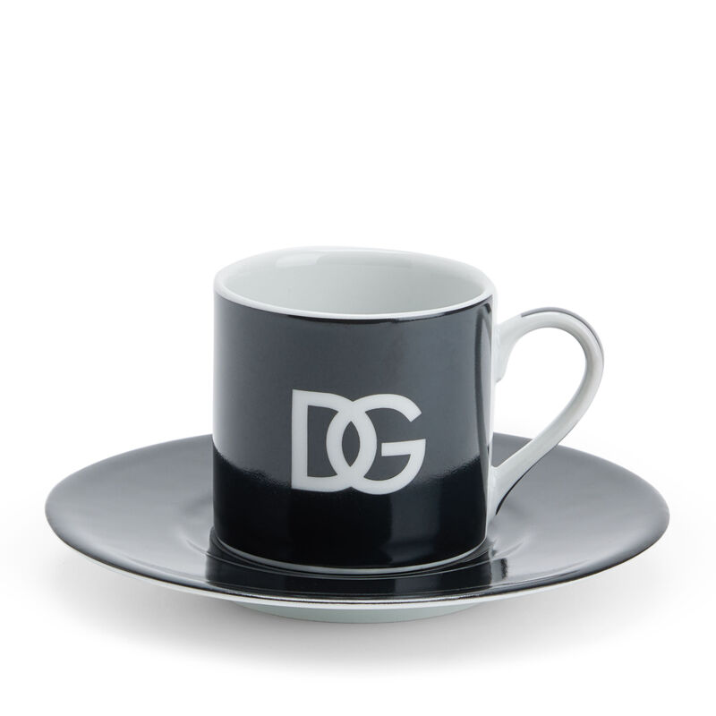 Set of 2 DG Logo Espresso Cups with Saucers, large