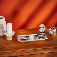fornasetti occhi tray rectangular small grey