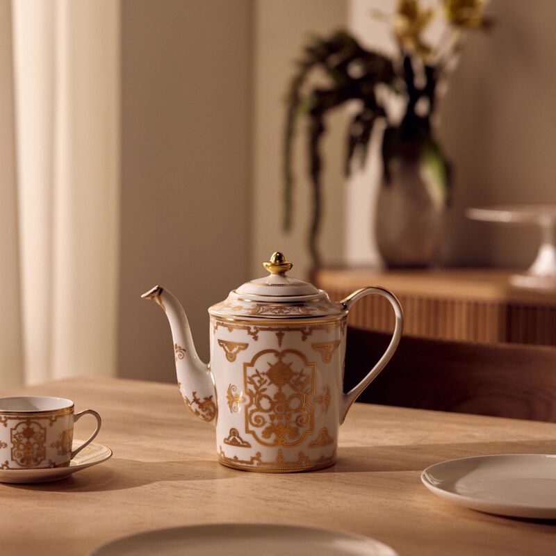 bernardaud aux rois coffee pot gold