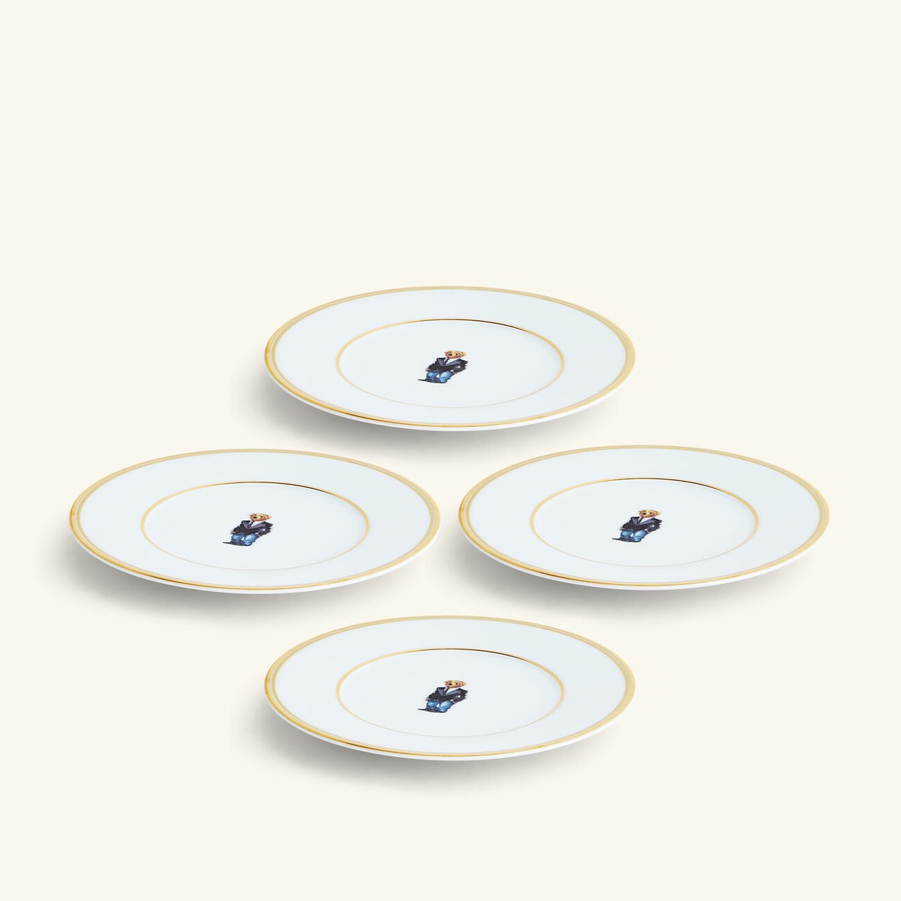 Wilshire Tux Bear Plate Set 4 ralph lauren home wilshire tux bear plate set 4