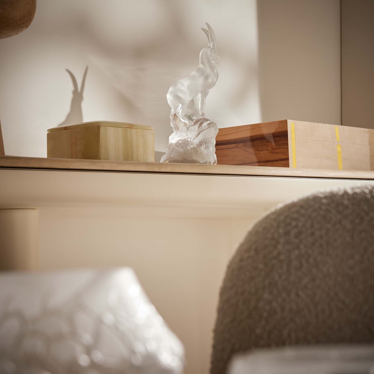 lalique terramineral ibex figurine medium clear