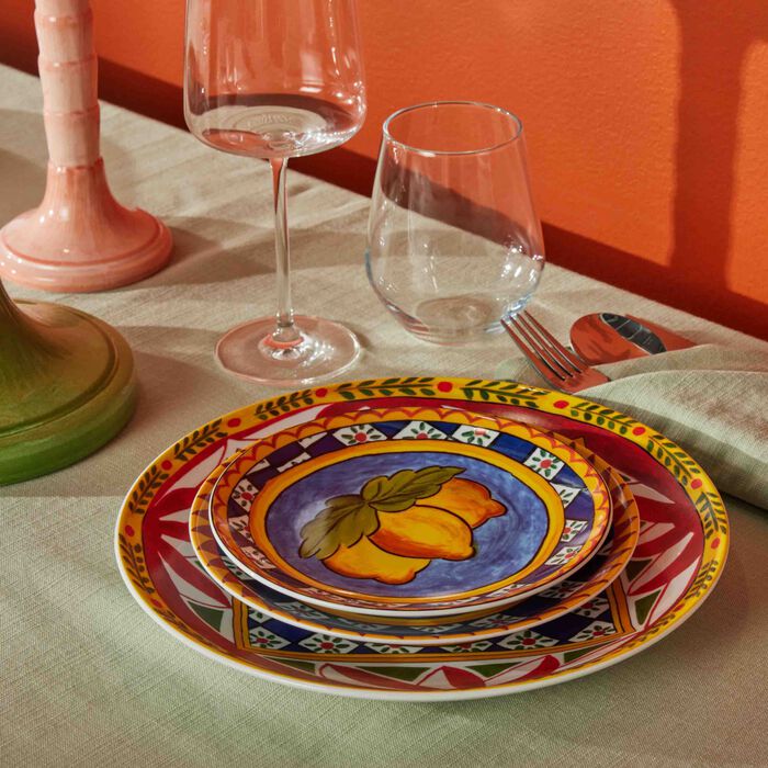 dolce gabbana casa carretto lemon bread plate round 17cm set of 2