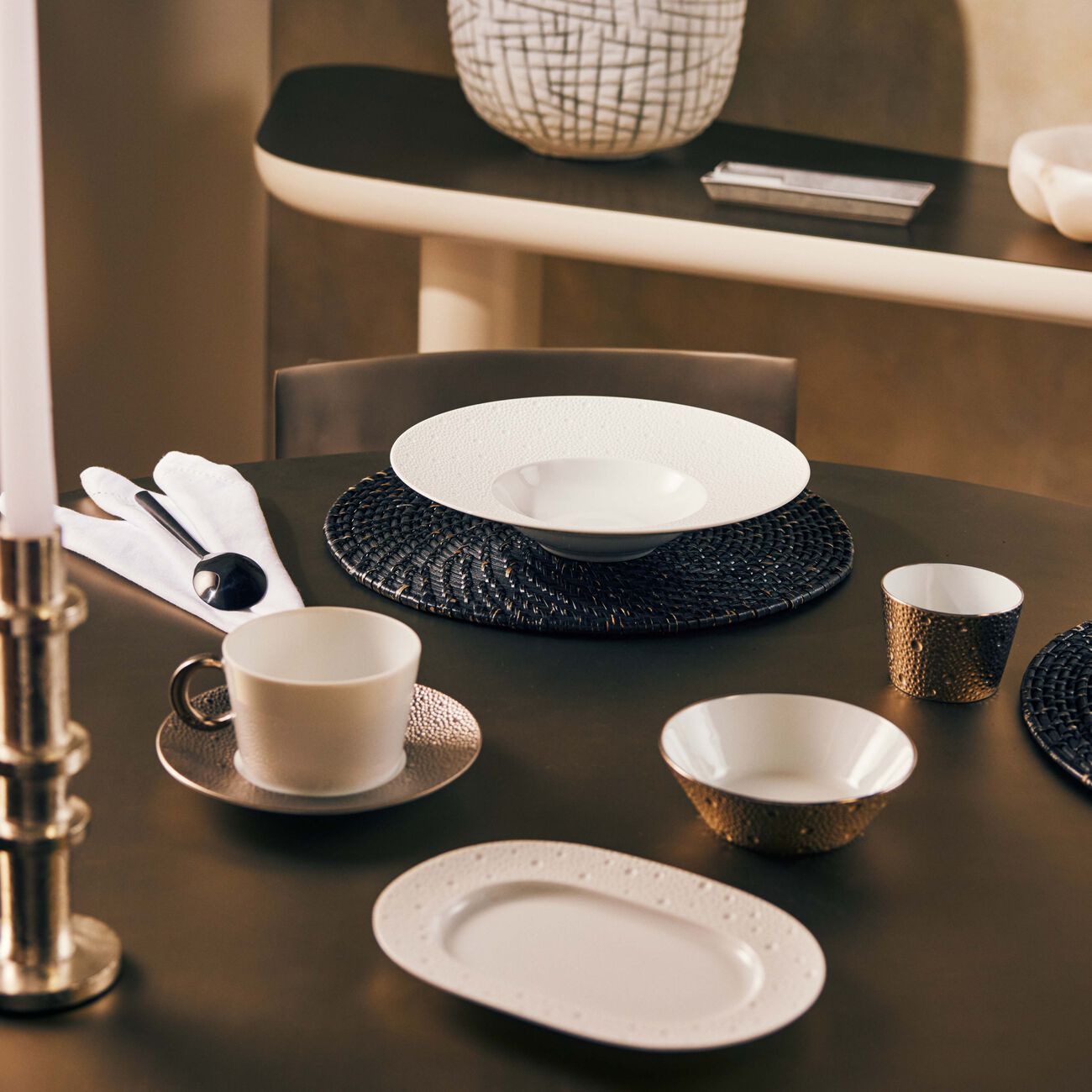 bernardaud ecume soup plate round white 27cm