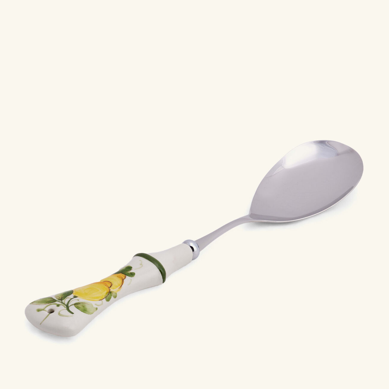 les ottomans lemon ceramic serving spoon white