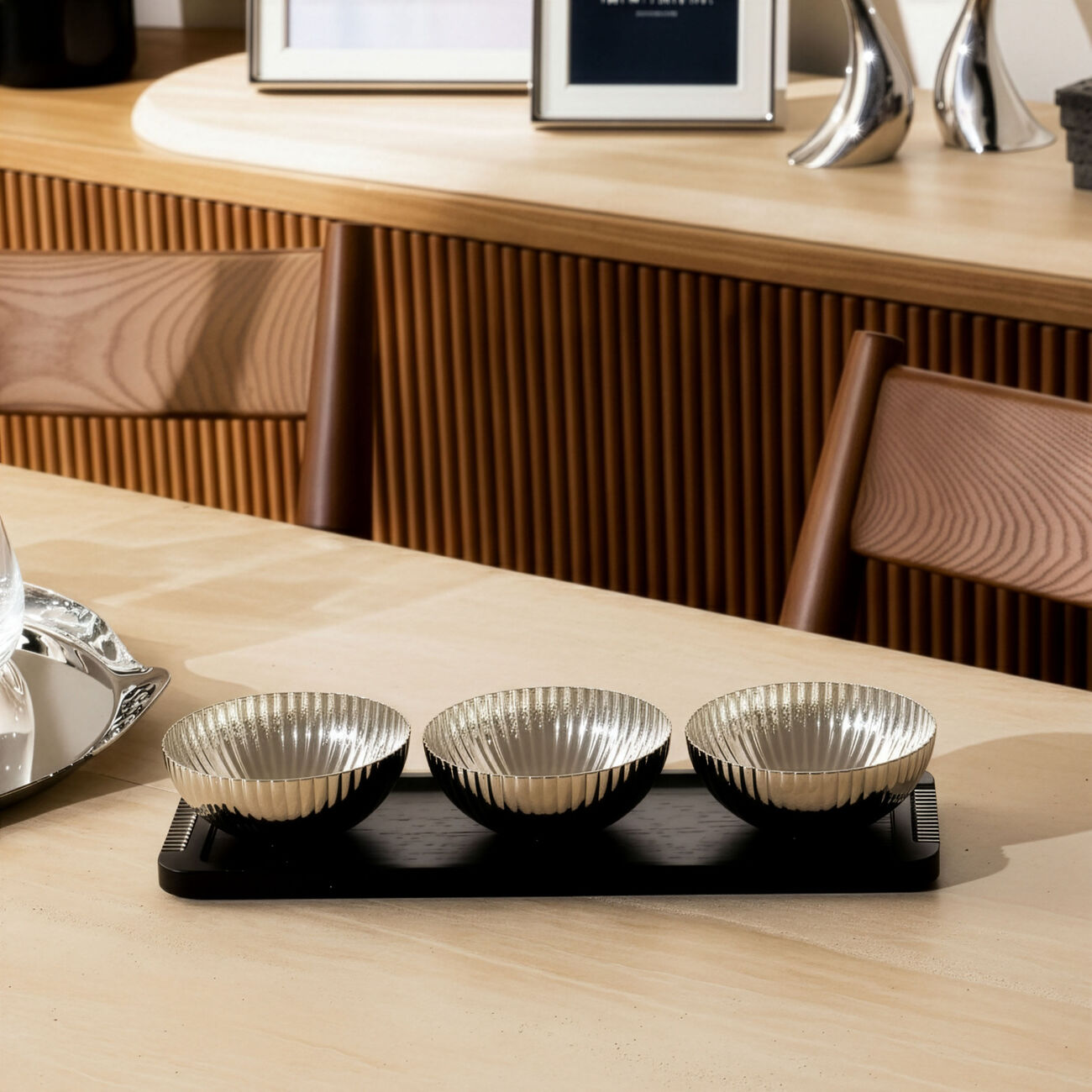 Bernadotte Serving Bowl Set Brown georg jensen bernadotte serving bowl set brown