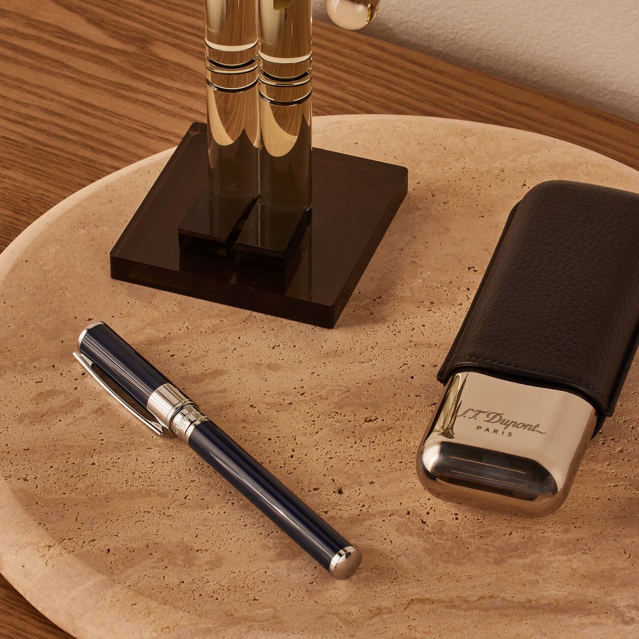 st dupont d initial blue rollerball pen blue