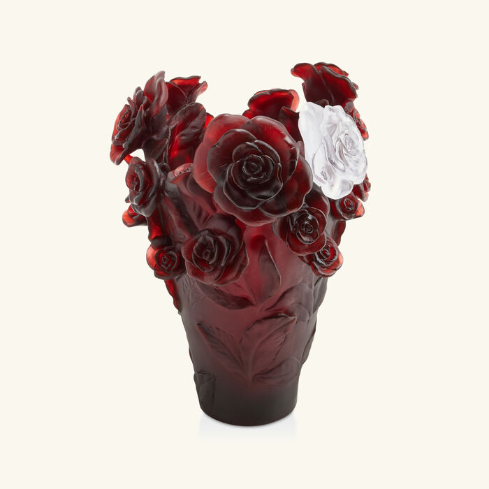 daum rose passion vase medium red limited edition