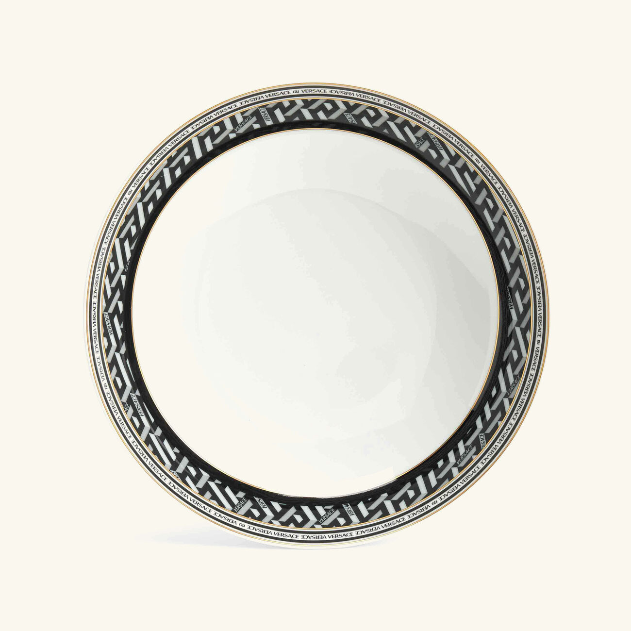 versace la greca signature soup plate white 21cm