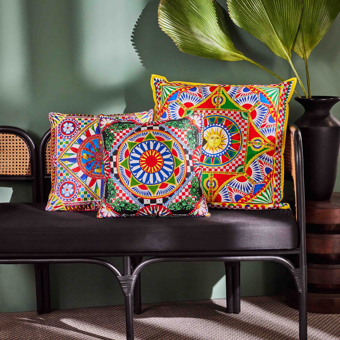 dolce gabbana casa silk twill pillow pattern