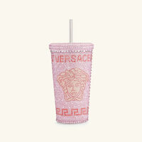 versace medusa crystal travel cup pink