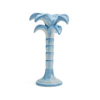 Palm Trees Candle Holder - Blue - Medium, small