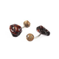 Cufflinks Amber Landscape Jasper Silver. With Box Cufflinks Amber Landscape Jasper Silver. With Box, small