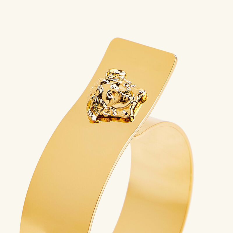 فيرساتشي طقم حلقات مناديل المائدة ميدوزا من 4 قطع باللون الذهبي