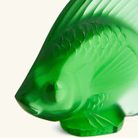 lalique fish figurine small green