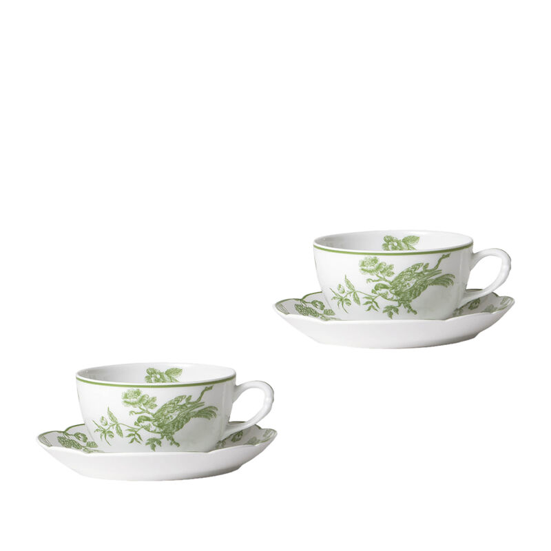 Albertine Set of 2 Tea Cups and Saucers, large